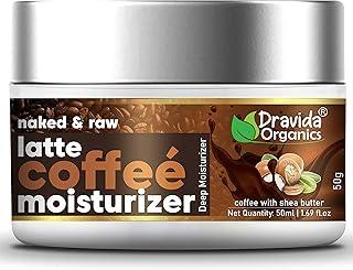 Dravida Organics Non-Sticky Latte Coffee Face Moisturizer | Deep Moisturization, Nourishing | Shea Butter, Ceramide | Daily Use Cream for All Skin Types | Paraben & Cruelty Free | 50 g