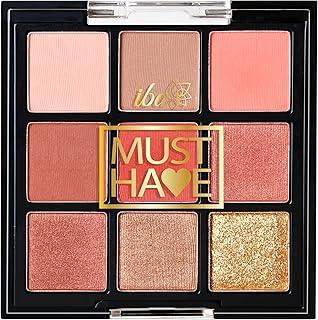 Iba Must Have Limitless Looks Eyeshadow Palette - Peach Glam | 9 Pigmented Colours Eyeshadow Palette | Shimmer & Metallic Finish Shades | Halal Certified & Vegan Makeup - 9g
