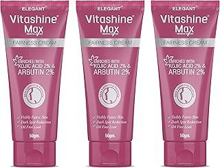 Vitashine Max Fairness Cream 50gm with Kojic Acid & Arbutin for Skin Lightening (Pack of 3)