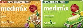 Medimix Ayurvedic Sandal Bathing Bar, 125g (Pack Of 5) & Ayurvedic Natural Glycerine Bathing Bar, 125g (Pack Of 5)
