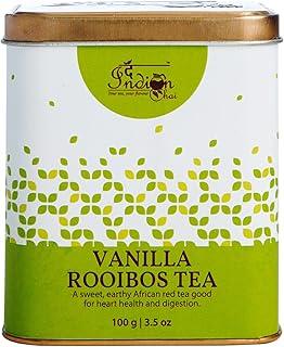 The Indian Chai - Vanilla Rooibos Tea 100 grams with Vanilla Beans for Sleep, Stress, Immunity and Weight Loss