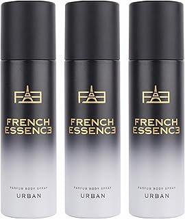 FRENCH ESSENCE Deodorant Spray Perfume/Deodorant for men/Men Deo/Body Spray for men,Long Lasting Fragrance, Fresh Scent (Urban) 120Ml Each - Pack of 3