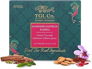 TGL Co. Kashmiri Saffron Kahwa Green Tea (16 Tea Bags) | Saffron-Infused Aromatic Blend | Boosts Immunity & Energy | Supports Digestion | Relieves Stress | Rich & Exotic Flavor