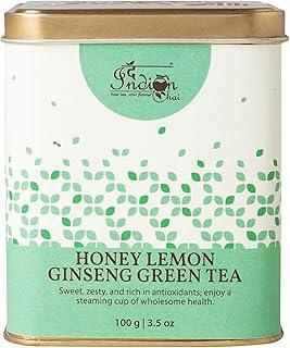 The Indian Chai - Honey Lemon Ginseng Green Tea 100g | Natural, Refreshing Green Tea with Citrus Zest, Ginseng & Honey Powder | Supports Immunity, Focus & Clean Energy