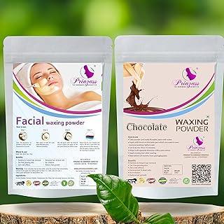 Facial and Body Hair Removal Powder | Smooth Hair Removal Wax For Women & Men | Suitable For All Type Of Skin and Hairs Combo (Chocolate + Facial hair removal wax powder) | hair removal for women | 200 Gram