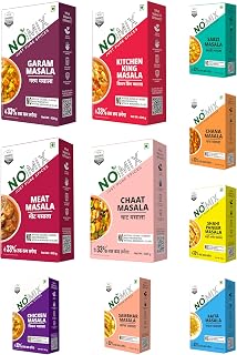 NOMIX JUST PURE SPICES All Spice Blends Combo, 700g, Powder, Vegetarian, Pack of 10, No Artificial Flavours, No Preservati