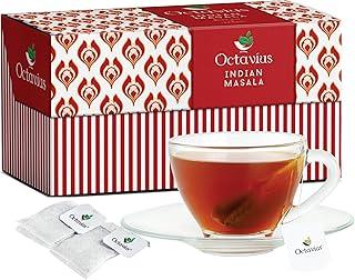 Octavius Indian Masala Tea | Black Tea | Natural Ingredients Cardamom, Ginger, Cloves,Black Pepper,Cinnamon | Masala & Spiced Chai | 1 Month Pack | 30 Teabags
