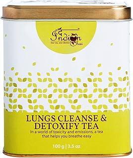 The Indian Chai – Lung Cleanse & Detoxify Tea 100g | Anti Smoking Herbal Tea with Burdock Root, Valerian Root, Mullein Leaf, Eucalyptus Leaves & more
