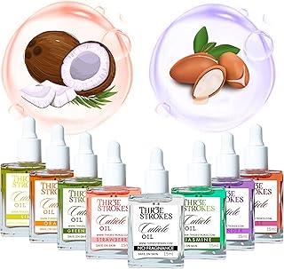 THR3E STROKES Nail Strong Oil for Cuticle Care, Nail Growth & Strength With Goodness of Almond Oil - Soft, Smooth, & Strong Lustrous Nails (SET OF 8)(15ML*8)