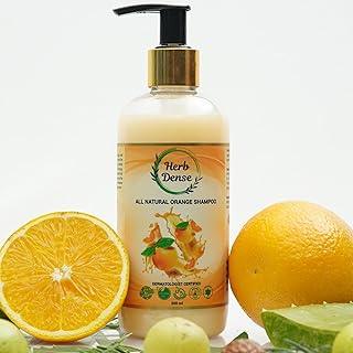 Herb Dense All Natural Premium Shampoo, Made with 16 key ingredients, 100% Vegan, Non-Toxic, Cruelty-Free, Paraben Free, Sulphate Free, Dermatologist tested, 300ml (Orange)