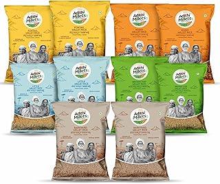 Adithi Millets 5kg Combo | Unpolished Millet Rice – Browntop, Foxtail, Little, Barnyard & Kodo | Low GI Rice Alternative for Diabetic Diet | Gluten Free | 10 x 500g