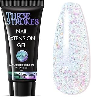 AURORA Poly Nail Gel 15ML Builder, Glitter Clear, Gel Extension, Strengthener, Hard Gel Color, Multifunctional, Long-Lasting, Easy to Use for DIY Salon Quality