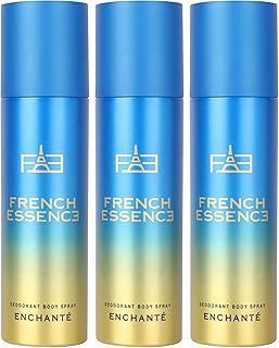 FRENCH ESSENCE Deodorant Spray Perfume/Deodorant for women/women Deodorant/Body Spray for women,Long Lasting Fragrance, Fresh Scent (Enchante)150 Ml (Pack of 3)