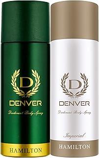 DENVER Hamilton Deo (165ML) + Imperial Deo (165ML) - Combo of 2 | Long lasting Deodorant Body Spray for Men