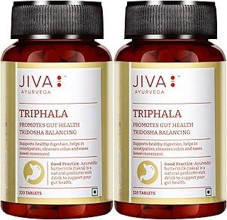 Jiva Triphala Tablet - 120*2 (240) Tablets | Ayurvedic Triphala Churna Tablets Improves Digestion, Supports Immune System | Helps in Detox & Relieves | Constipation Colon & Gut Health For Eye & Hair