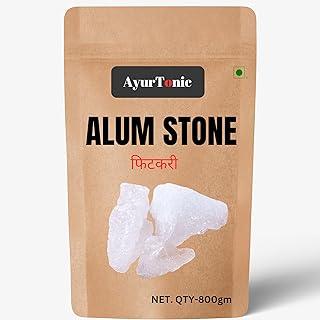AyurTonic Shaving Alum Bar (Fitkari) - 400g 100% Pure Natural Phitkari Stone Bar for water purification, Skin Tightening, Underarm Deodrant| Gentle,Effective & Natural After Shave Lotion alternative.