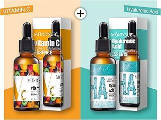 Mond'sub Vitamin C Face Serum with Ascorbic Acid & Hyaluronic Acid for Anti-aging & Hyperpigmentation 30ml & Mond'sub Hyaluronic Acid Serum Anti-aging with Black Truffle 30ml (Pack of 2)