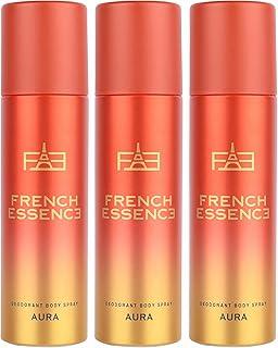 French Essence Aura | Deodorant For Women | Body Spray | Fresh Fragrance | Long Lasting Scent 150ml Each - Pack of 3