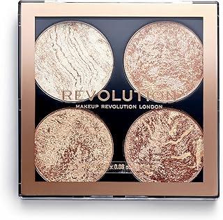 Makeup Revolution Cheek Kit - Don’t Hold Back |4-Pan Bronzer & Highlighter Palette | Multicolor |Highly Pigmented | Silky Texture | Multi-Dimensional Radiance |Vegan & Cruelty-Free, 8g