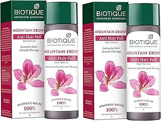 Biotique Bio Mountain Ebony Vitalizing Serum | Prevents Hair Fall & Soothes Scalp| Promotes Hair Growth | 100% Botanical Extracts | Suitable for All Skin Types | 120ml (Pack of 2)