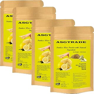 ASGTRADE 10 Minutes instant Painless Lemon Magic Herbal Hair removal wax powder with Multani mitti, Rice flour, and Lemon