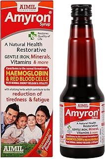 AIMIL Amyron Syrup - 200ml | Enriched with Vitamins & Mineral Rich Herbs for Men & Women of All Ages | Reduces Tiredness & Fatigue | Improves Haemoglobin Level