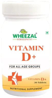 Wheezal Vitamin D+ Tablet bottle of 30 tablets