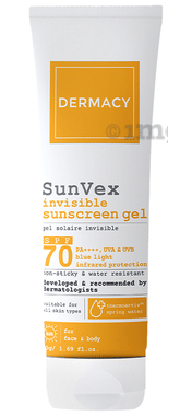 Dermacy Sunvex Invisible Sunscreen Gel SPF 70+ PA ++++ tube of 50 gm gel