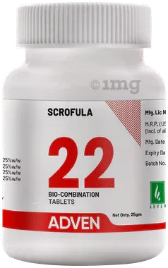 Adven Scrofula 22 Biocombination Tablet bottle of 25 gm biocombination tablet
