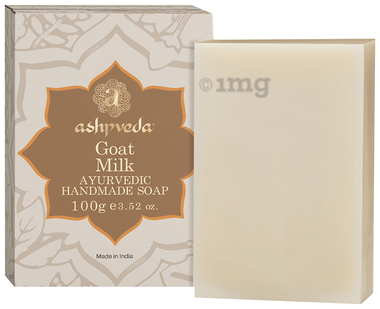 Ashpveda Goat Milk Handmade Bath Soap Bar for Skin Hydration | Tan Removal & Glowing Skin box of 100 gm soap