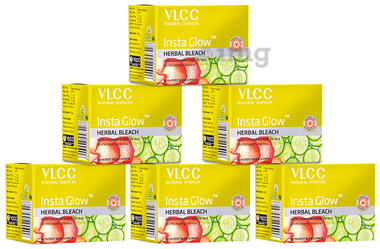 VLCC Insta Glow Herbal Bleach (28.1gm Each) combo pack of 6 boxes