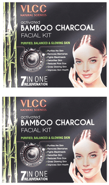 VLCC Natural Sciences Activated Bamboo Charcoal Facial Kit (60gm Each) combo pack of 2 boxes