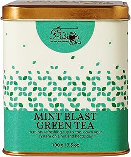 The Indian Chai - Mint Blast Green Tea 100g with Peppermint, Spearmint, Licorice and Fennel Seed for Digestion, Cough Cold, Stress and Anxiety, Weight Loss Tea