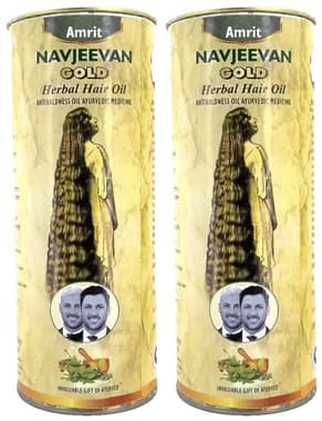 Amrit Navjeevan Gold Herbal Hair Oil (100ml Each) combo pack of 2 bottles