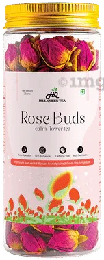 Hill Queen Tea Rose Buds Calm Flower Tea Caffeine Free bottle of 20 gm flower