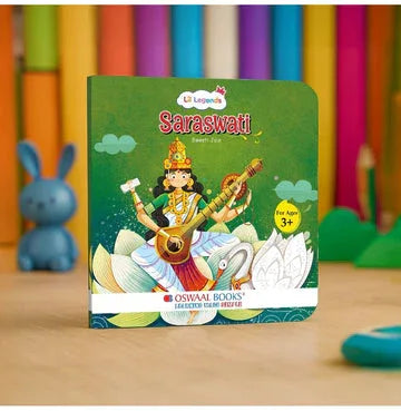 Oswaal Mythological stories- Illustrated Board Book Saraswati, An Enchanting story from Indian Mythology for Kids, Age 3+