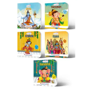 Oswaal Lil Legends 5-in-1 Mythology Board Book Set for Kids Age 3+ | Enchanting Tales of Lord Shiva, Hanuman, Krishna, Rama & Ganesha | Illustrated Short Bedtime Stories from Indian Mythology