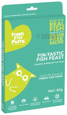 Fresh For Purrs Fin-Tastic Fish Feast Complete & Balanced Cat Food box of 85 gm pet food