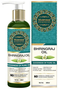Morpheme Pure Bhringraj Hair Oil pump bottle of 200 ml oil