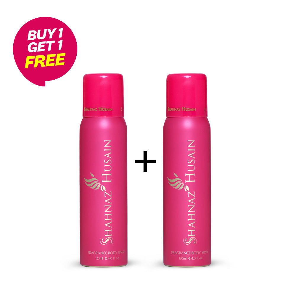 Shahnaz Husain Deodorant - Regular Pink Fragrance Body Spray for Women | 120ml (1+1)