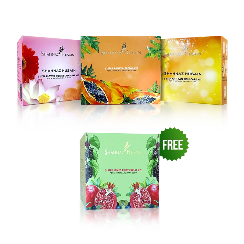 Shahnaz Husain 5 Step Combo Kit Free 5 Stepmix Fruit Facial Kit -200gm
