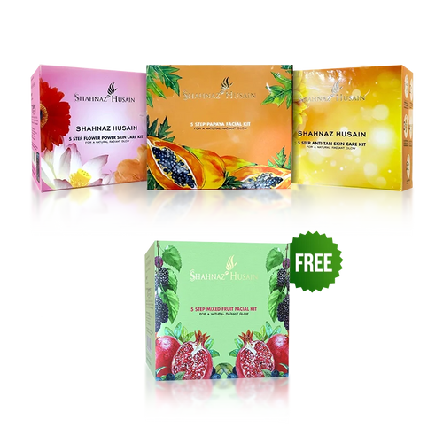 Shahnaz Husain 5 Step Combo Kit Free 5 Stepmix Fruit Facial Kit -200gm