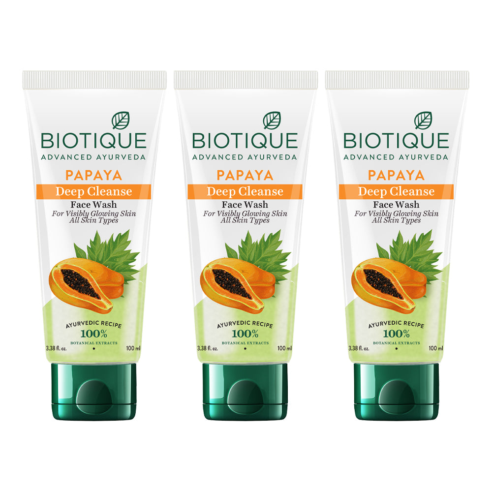 Papaya Deep Cleanse Face Wash -  Pack of 3 (100ml)