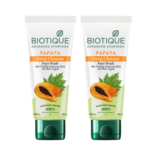 Papaya Deep Cleanse Face Wash -  Pack of 2 (100ml)