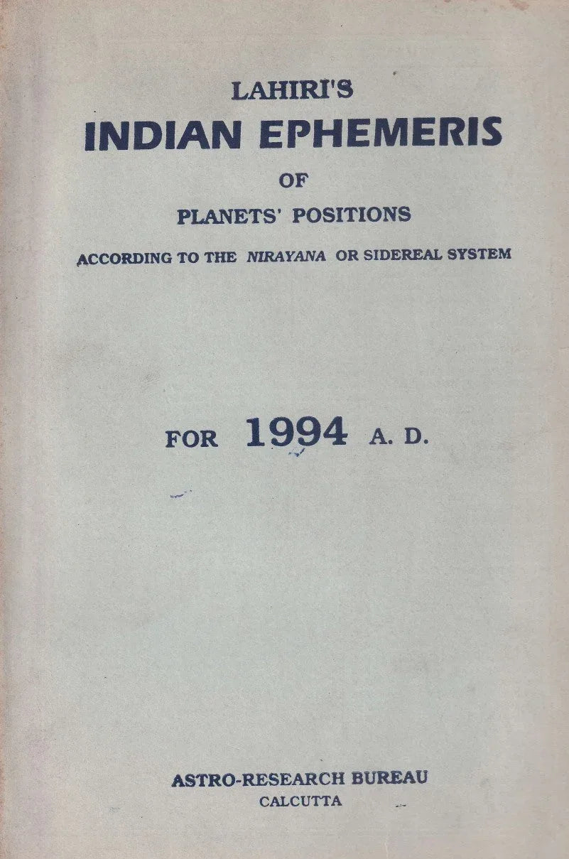 Indian Ephemeris of Planets Positions (1993 Edition)