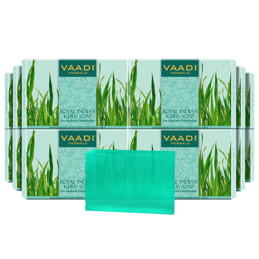 Pack of 12 Royal Indian Khus Soap With Olive & Soyabean Oil (75 gms x 12)