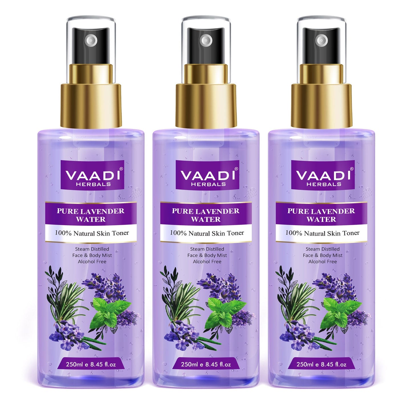 Lavender Water -100% Natural & Pure Skin Toner (250 ml x 3)