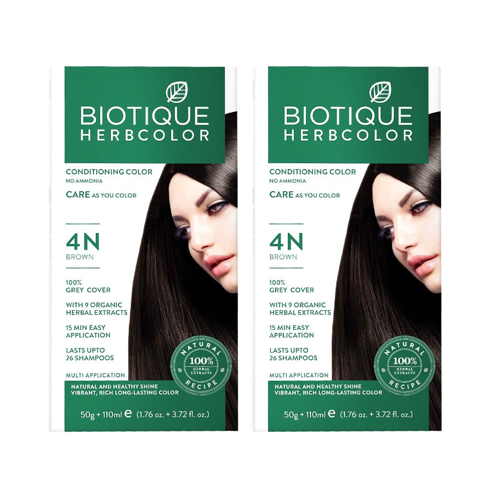 Biotique Herbcolor 4N Brown Combo