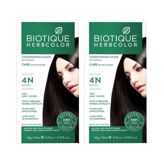 Biotique Herbcolor 4N Brown Combo
