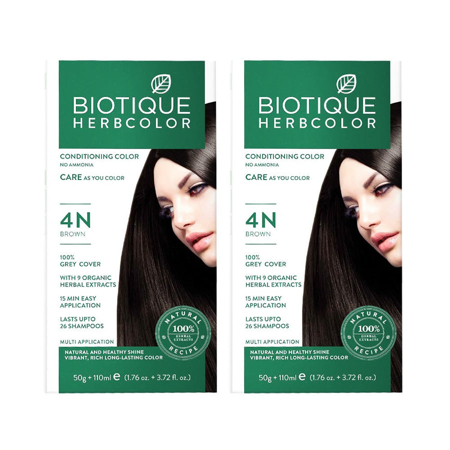Biotique Herbcolor 4N Brown Combo